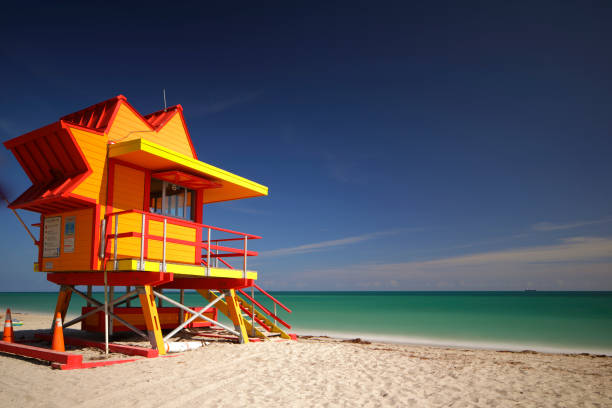 istock Miami Beach orange lifeguard station 891437580