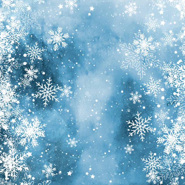 istock Christmas snowflakes on a watercolour texture 891440218