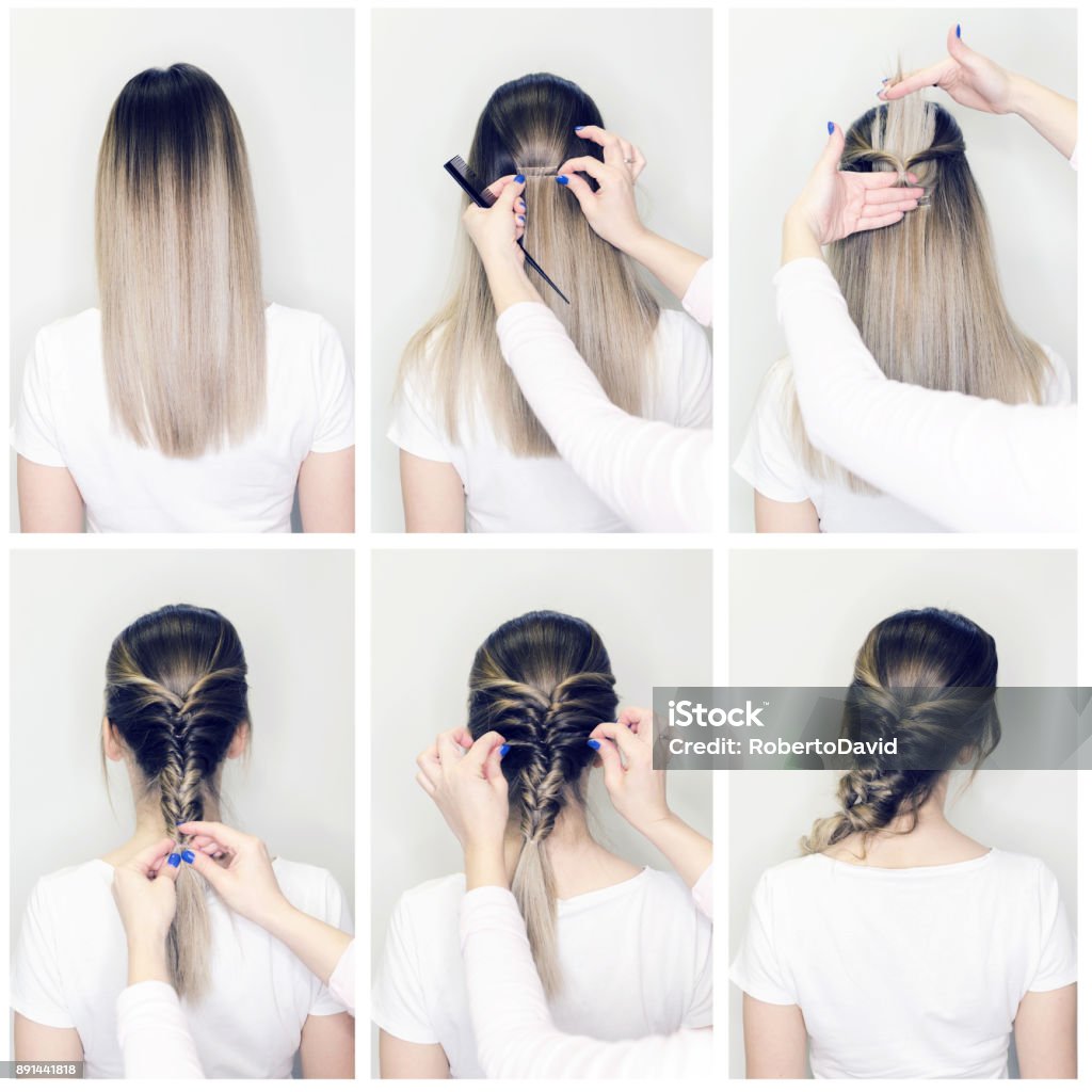 Simple Hairstyle Volume Plait On Straight Or Curly Hair Stock Photo - Download Image Now - iStock Simple Hairstyle Volume Plait On Straight Or Curly Hair Stock Photo - Download Image Now - iStock