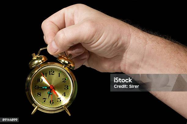 Alarm Clock In A Hand 2 Stock Photo - Download Image Now - Alarm Clock, Bell, Black Color