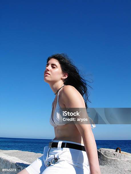 Beauty Enjoying Summer Sun Stock Photo - Download Image Now - Adult, Adults Only, Beach