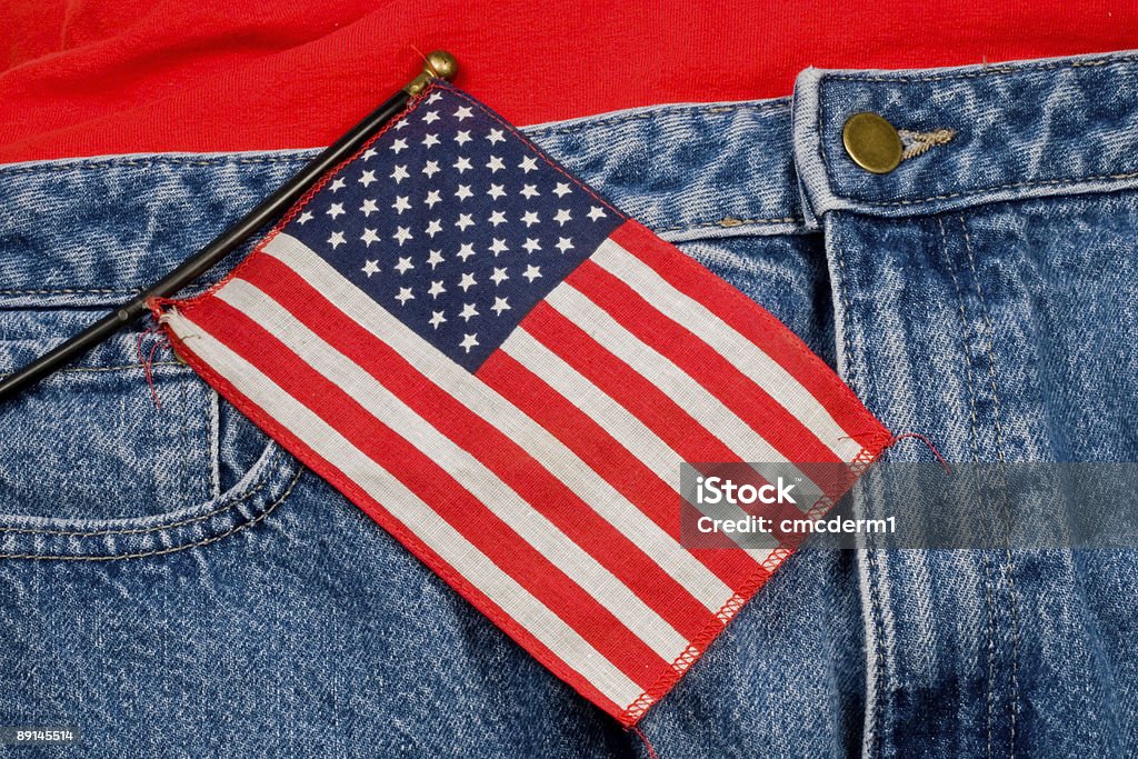 Bandeira americana e Jeans - Foto de stock de Jeans - Material Têxtil royalty-free