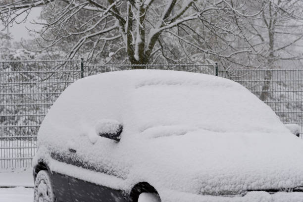 istock Snowy cars in winter 891456304