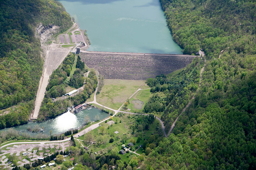Aerial view of Youghiogheny River Dam Pennsylvania