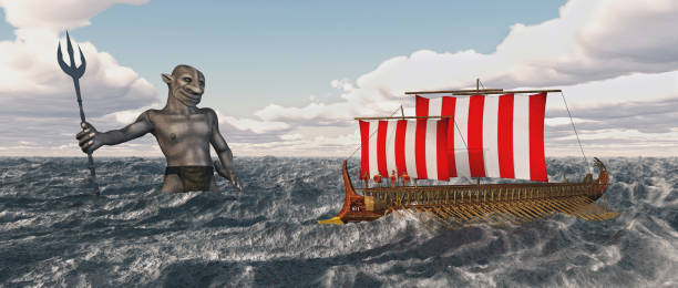istock Odysseus and Poseidon in the stormy sea 891462084