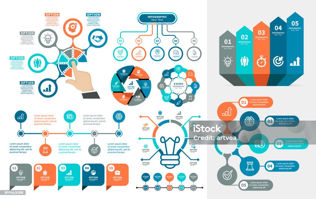 Infografía elementos  - arte vectorial de Flujograma libre de derechos