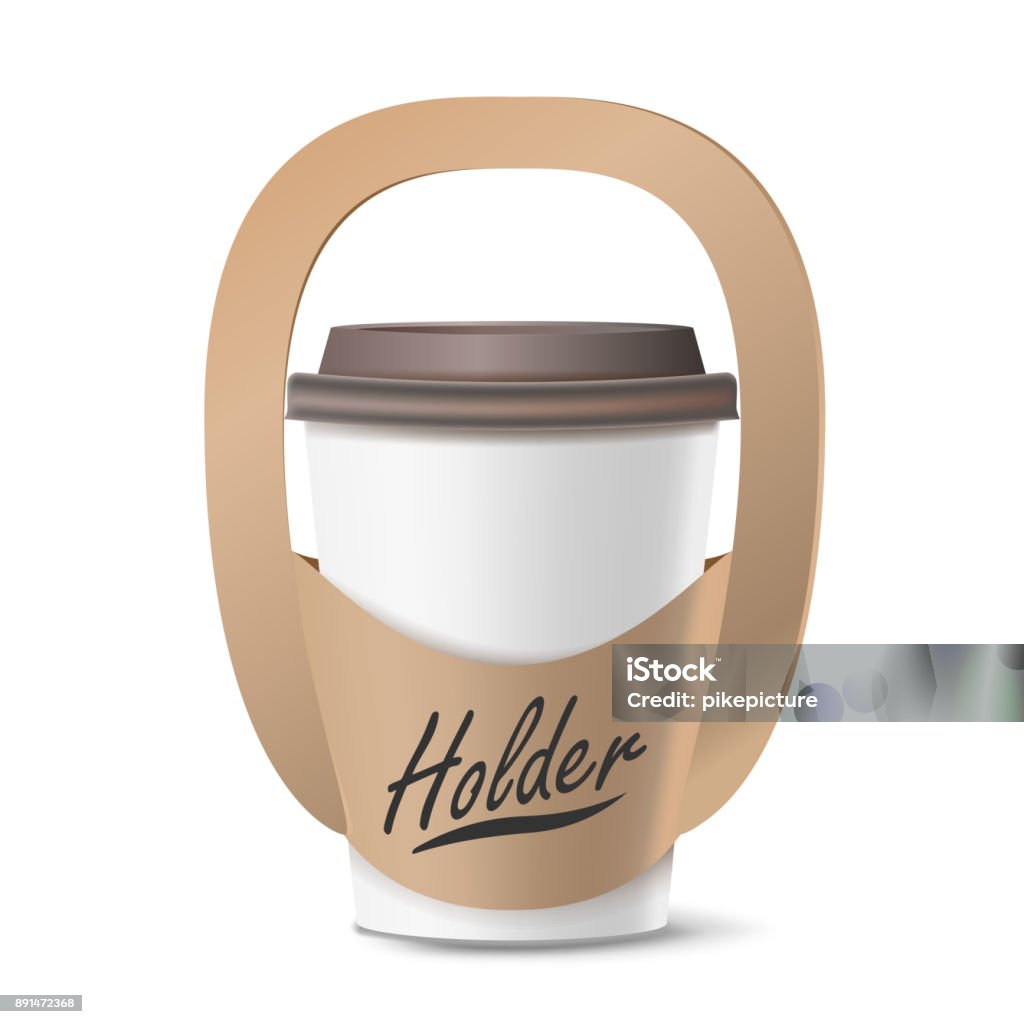 Coffee Cup Holder Vector Realistic Mockup Empty Packaging For Carrying One  Cup Take Away Cafe Coffee Cup Holder Mockup Isolated Illustration Stock  Illustration - Download Image Now - iStock
