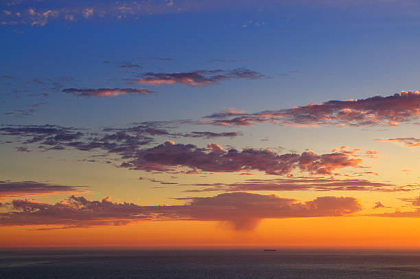 Majestic sunset over Pacific Ocean stock photo