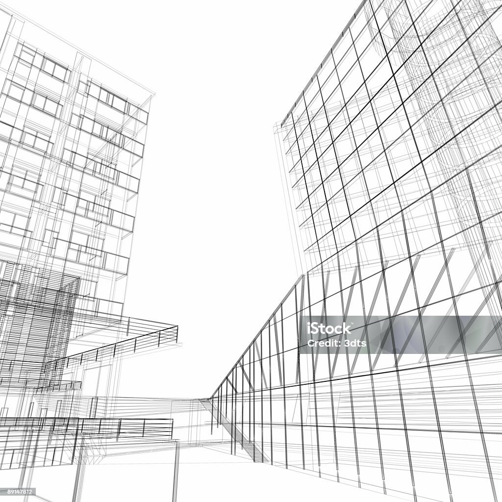 Dans le quartier financier (architecture Modélisation 3D - Photo de Architecte libre de droits