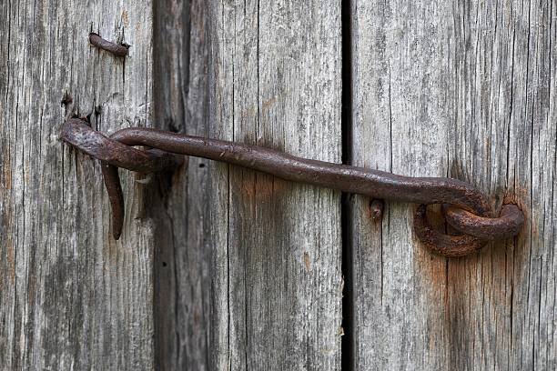 old fashion rusted door hook stock photo