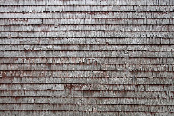 wood Tiled roof shingles background stock photo