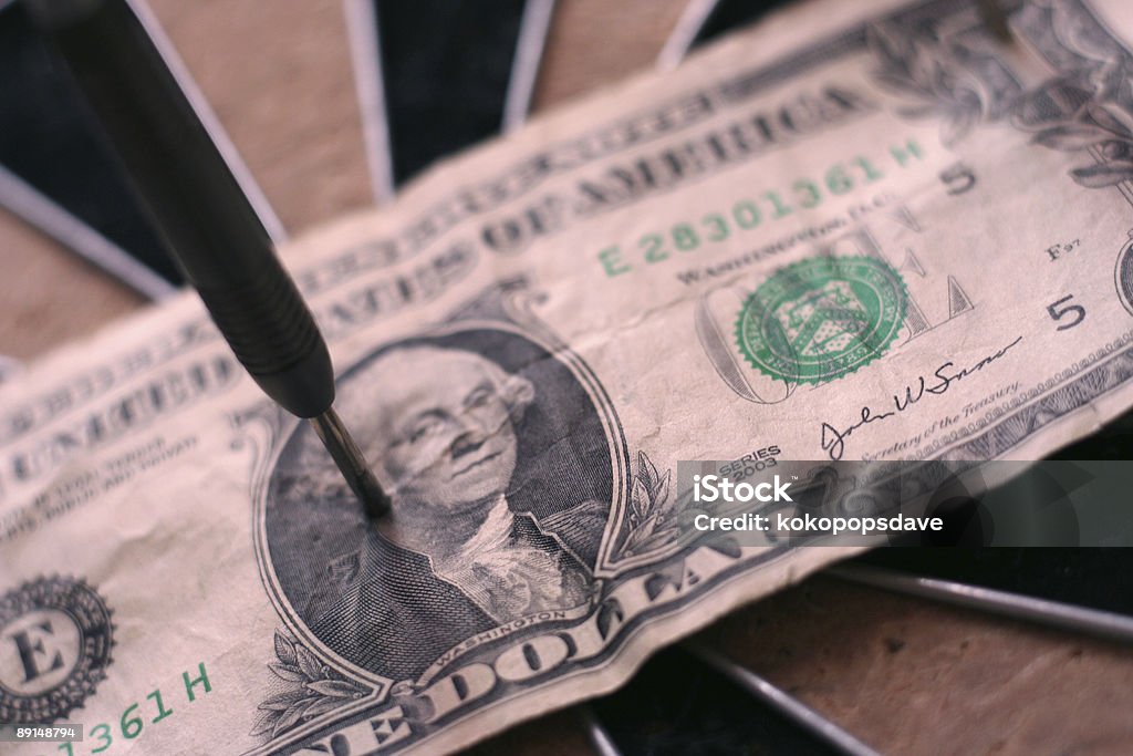 危機の財務目標 - 1ドル紙幣のロイヤリティフリーストックフォト