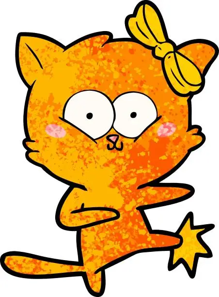 Vector illustration of cartoon cat