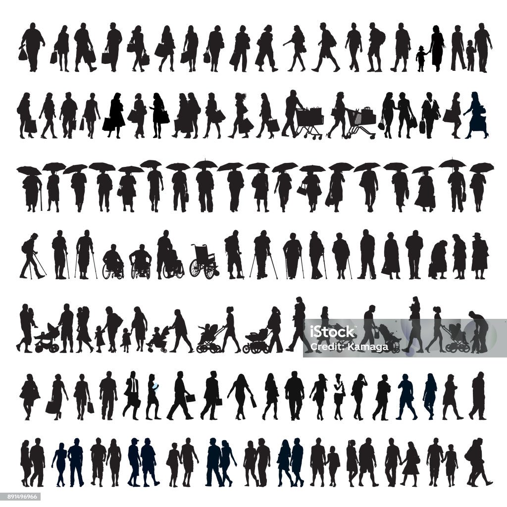 Poca gente silueta - arte vectorial de Silueta libre de derechos Poca gente silueta - arte vectorial de Silueta libre de derechos