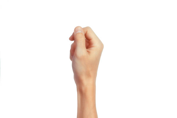 istock adult man hand to hold something, isolated on white 891497670