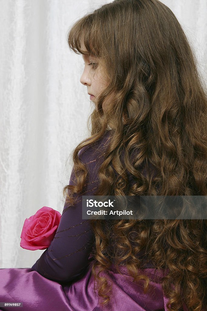 Retrato com Rosa vermelha. - Royalty-free Adolescente Foto de stock