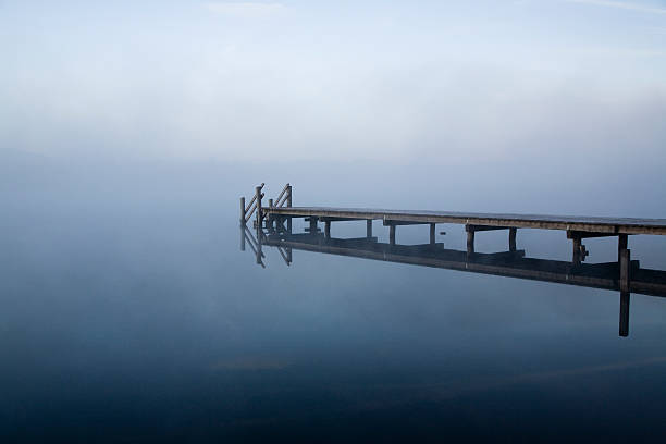 istock Jetty bridge in morning fog 89150082