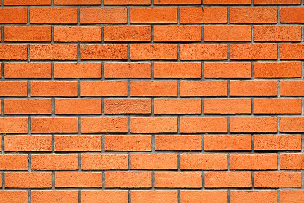 Red orange brick wall stock photo