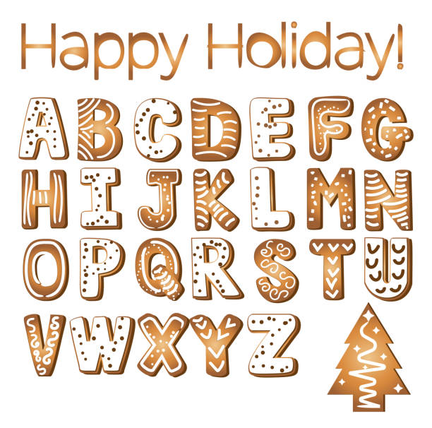 istock Gingerbread cookies alphabet holidays ginger cookie isolated font text food biscuit xmas letter vector illustration 891518024