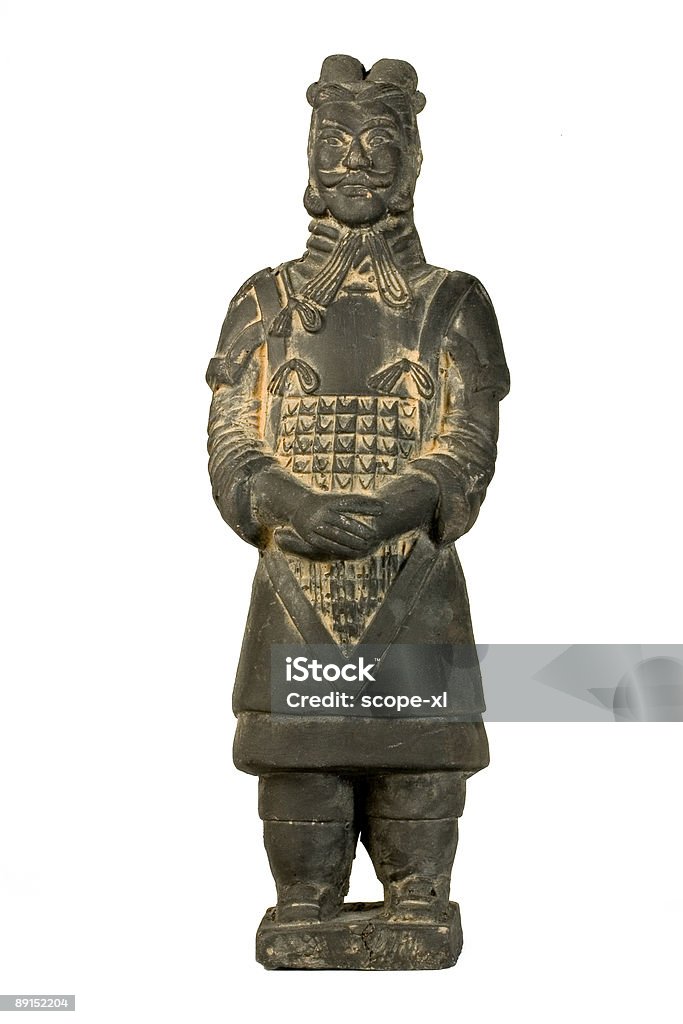 Terracotta Warrior-Clipping Path incluso - Foto stock royalty-free di Antico - Condizione