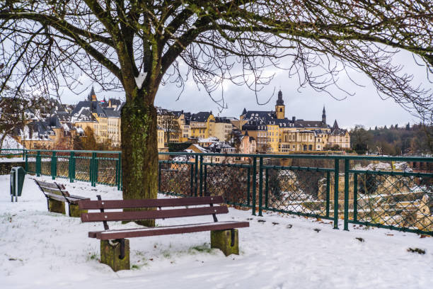 Candid life in the city of Luxembourg during winter time