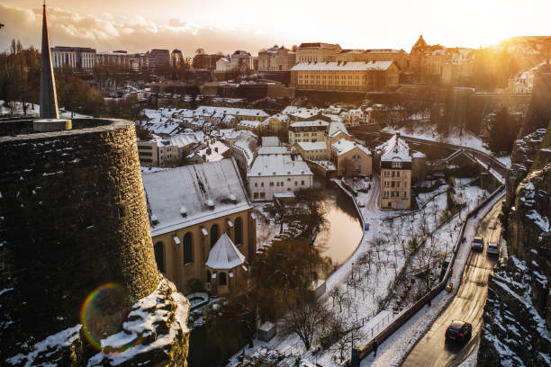 Candid life in the city of Luxembourg during winter time