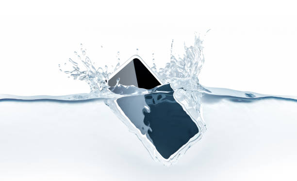 istock White new smartphone mockup fall in water 891527018