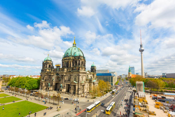 istock Berlin aerial view with cathedral and tv tower 891531166