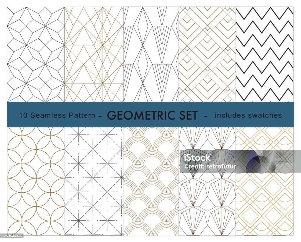 10 geometrische Muster - Lizenzfrei Muster Vektorgrafik