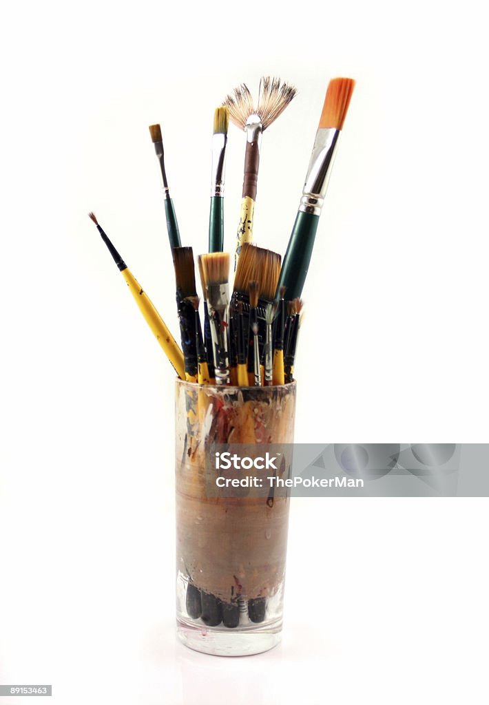 PaintBrushes sobre un fondo blanco - Foto de stock de Acrílico libre de derechos