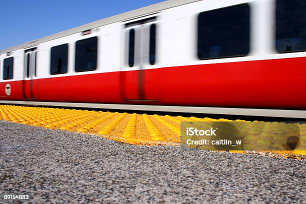 Train In Motion Stock Photo - Download Image Now - Boston - Massachusetts, Blurred Motion, Subway Train