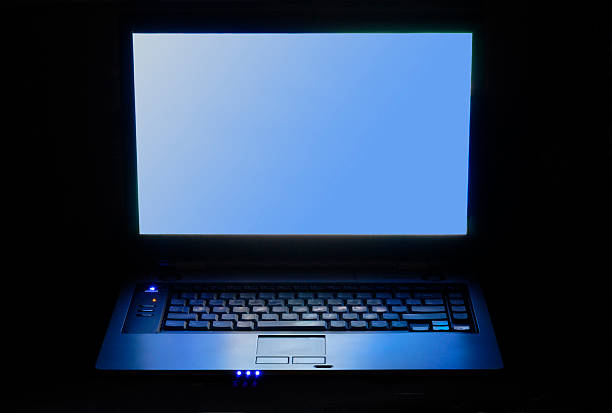 istock Laptop at night, wide open graduated screen 89154891