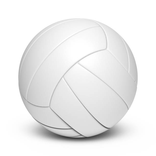 istock White volleyball leather ball - 18 segments 891550372
