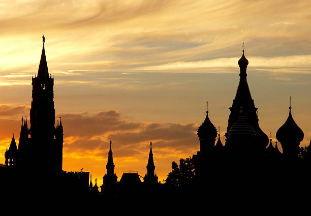 Silhouettes of the Moscow Kremlin  kremlin stock pictures, royalty-free photos & images