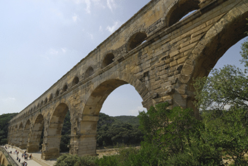 Roman aqueduct Pont du Gard near Avignon, Provence, France