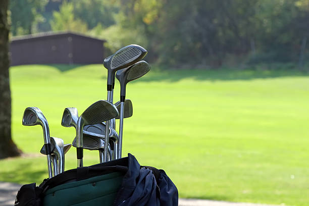 Golf Bag with Clubs stock photo