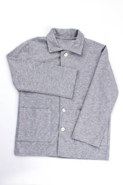 istock Gray melange shirt on white 891556968