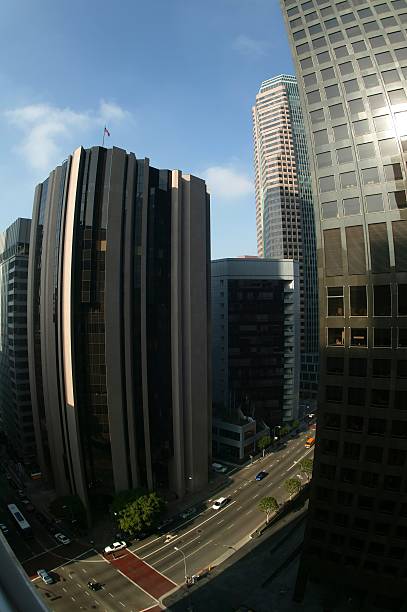 istock Down town skyscrapers and city streets with blue sky 89155947