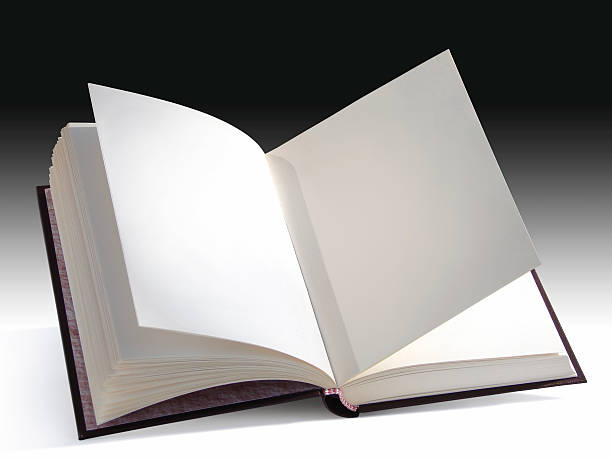 An open book with blank pages on a shadowed background Open blank book isolated with a clipping path. You can insert your own design, text or picture.                                guest book photos stock pictures, royalty-free photos & images