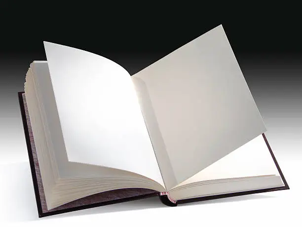 Open blank book isolated with a clipping path. You can insert your own design, text or picture.                               