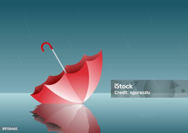 Roter Regenschirm Stock Vektor Art und mehr Bilder von Regen - Regen, Abgeschiedenheit, Drehen
