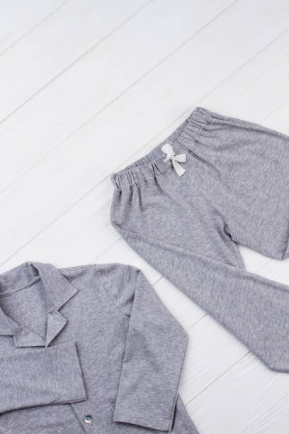 istock Gray melange pajama set 891569300