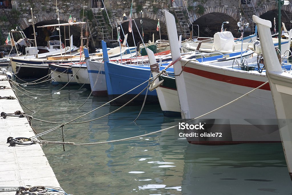 Camogli puertos, Liguria Panorama Coast-Italia - Foto de stock de Amarrado libre de derechos