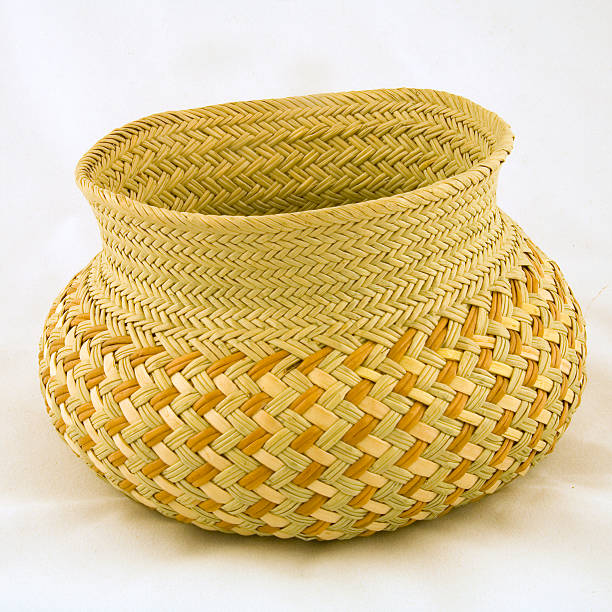 Palm leaves woven in diagonal pattern. Made in Hawaii.