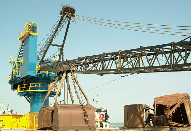 istock Big crane on ship in port 89158865