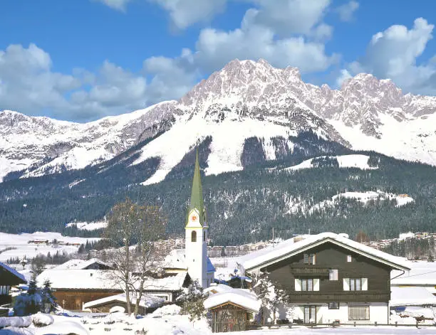 Winter in popular Village of Ellmau in Tirol,Austria