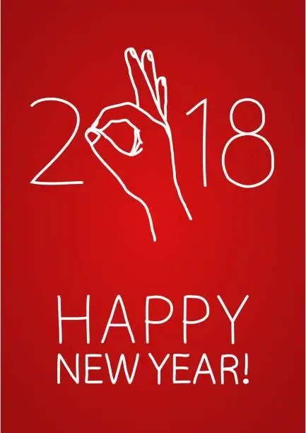 Vector illustration of New Year greeting card