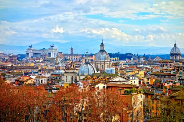 istock Aerial view of Rome, Italy rooftops 891605786
