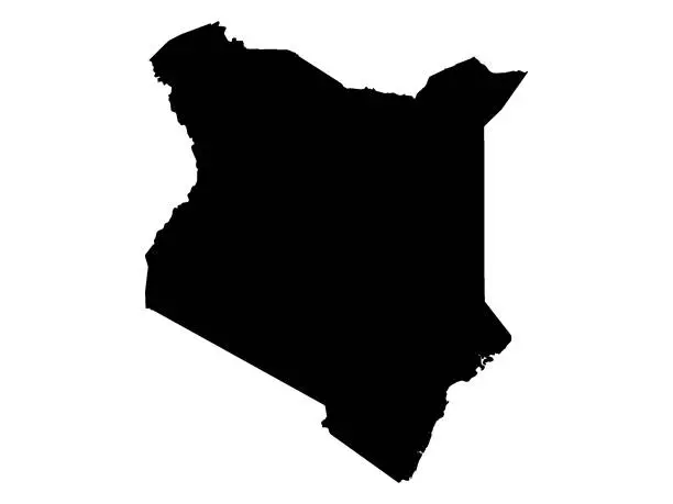 Vector illustration of Map of Kenya