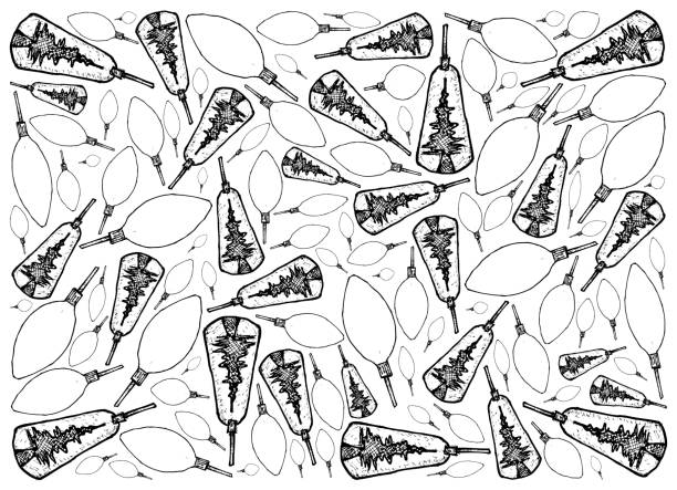 istock Hand Drawn of Christmas Ornaments and Light Background 891618542